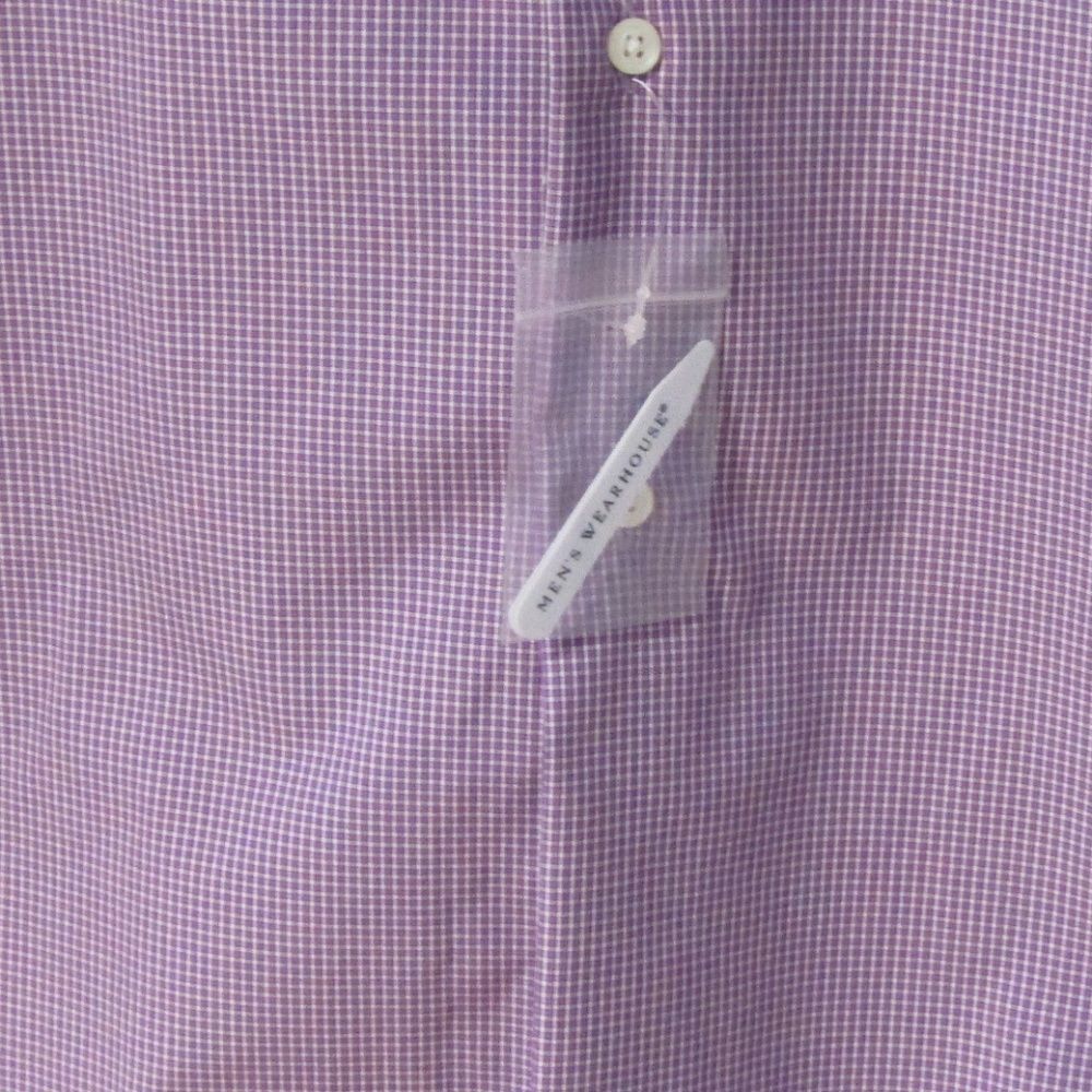 NEW Pronto Uomo Purple & White Check Dress Shirt - Picture 3 of 5